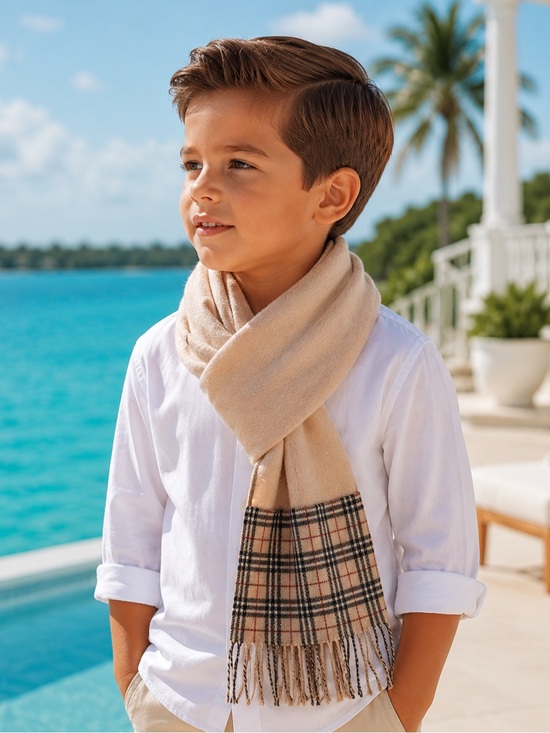 Burberry Other - Burberry Kids Check Scarf in Beige and Black